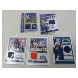 5 JERSEY FOOTBALL CARDS