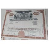VINTAGE PAN AMERICAN WORLD STOCK CERTIFICATES / 8