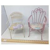 2 DOLL SIZED CHAIRS, MAX HEIGHT 15'