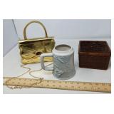 STAR WARS MUG, GOLD PURSE WICKER BASKET