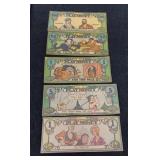DISNEY LUCKYBUCKS DEPRESSION ERA PLAY MONEY C.1932