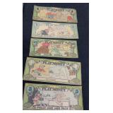 VINTAGE LUCKY BUCKS / PLAY MONEY / 5 PCS