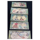 5 DISNEY LUCKY BUCKS DEPRESSION ERA  PLAY MONEY