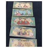 VINTAGE LUCKY BUCKS / PLAY MONEY / 5 PCS