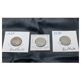 COLLECTIBLE ANTIQUE U S COINS / BUFFALO NICKELS /3