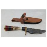 HANDCRAFTED DAMSCUS BLADE KNIFE & SHEATH