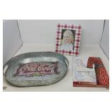 COKE TRAY, COFFEE TABLE BOOK, FRAMED PIC OF DOLLY