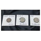 VINTAGE BUFFALO NICKELS & 1 INDIAN HEAD PENNY