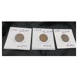 ANTIQUE INDIAN HEAD PENNIES / 3 PCS
