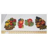 VINTAGE CHALKWARE WALL DECOR / 4 PCS