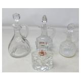 VINTAGE GLASS DECANTERS / 4 PCS