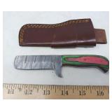 HANDCRAFTED KNIFE W/ DAMASCUS BLADE / SHEATH