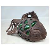 VINTAGE JAPANESE STYLE CAST IRON FISH LANTERN