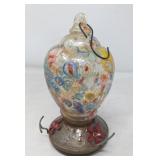VINTAGE GLASS HUMMINGBIRD FEEDER