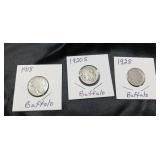VINTAGE BUFFALO NICKELS / 3 PCS