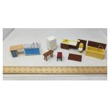 MID CENTURY MODERN LUNDBY DOLL HOUSE FURNITURE 7PC