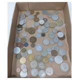 FLAT OF FORIEGN COINS