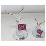 DECORATIVE GLASS EAGLE FIGURINES / 2 PCS