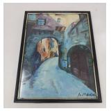 'MEDITERRANEAN  COURTYARD / OIL ON CANVAS