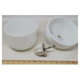 VINTAGE MILK GLASS SUNBEAM BOWL, JUICER BOWL