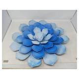 INDOOR/ OUTDOOR METAL  ART / BLUE FLORAL