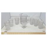 PRESSED CLEAR GLASSWARE SET /  8 PCS