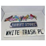 DECORATIVE WALL SIGNS / METAL / 3 PCS