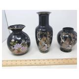VINTAGE DECORATIVE VASES / 3 PCS