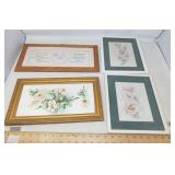 DECORATIVE WALL ART / PREOWNED / 4 PCS