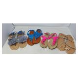 LADIES SUMMER SANDALS LOT / 4 PAIRS