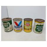 4 VINTAGE OIL CANS EMPTY - PETROLIANA