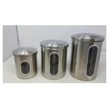 NESTING STAINLESS STEEL CANISTERS / NEW
