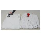WOMEN'S CLOTHING LOT / WHITE JEANS /  2 PAIRS/NOS