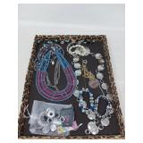 CONCHO STYLE BELT PLUS MIXED JEWELRY