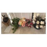 BASKETS OF ARTIFICIAL FLOWERS
