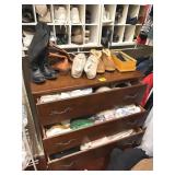 SHOES AND CHEST WITH CONTENTS