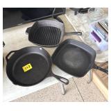 LODGE AND WAGNER CAST-IRON PANS