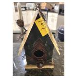 LOT OF BRASS, METAL, AND A BIRDHOUSE