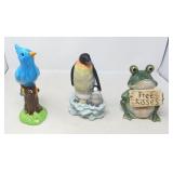 PENGUIN,  FROG, AND  BLUE JAY