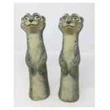 TALL HEAVY DECORATIVE MEERKAT FIGURINES / 2 PCS