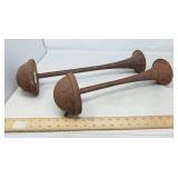 RUSTIC INDUSTRIAL DECOR / DUAL TRUMPET AIR HORNS