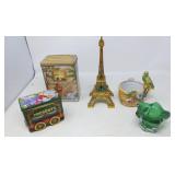 MISC LOT WITH TINS AND EIFFEL TOWER