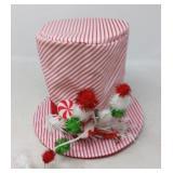 WHIMISICAL RED / WHITE STRIPED HOLIDAY TOP HAT