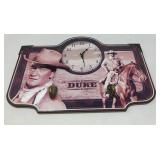 RUSTIC 'JOHN WAYNE 'DUKE' THEMED CLOCK