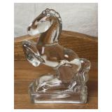 L.E. Smith Glass Rearing Horse Statue