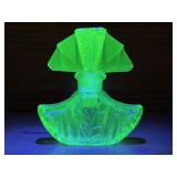 Uranium Glass Art Deco Perfume Bottle