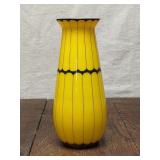 9in Yellow Art Glass Flower Vase