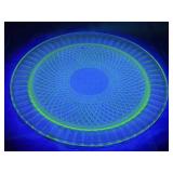 13 Inch Uranium Glass Trivet/Serving Platter
