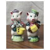 Musical Pigs Porcelain Salt and Pepper Shakers