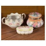 Three RS Prussia Porcelain Trinket Boxes, Sugar